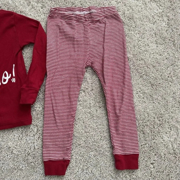 Carters Christmas Ho Ho Ho PAJAMA SET Toddler Size 3T Red White Striped - Picture 4 of 5